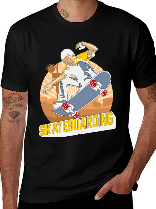 Camiseta Negra Skateboarding Hombre
