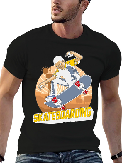 Camiseta Negra Skateboarding Hombre