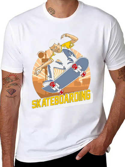 Camiseta Negra Skateboarding Hombre