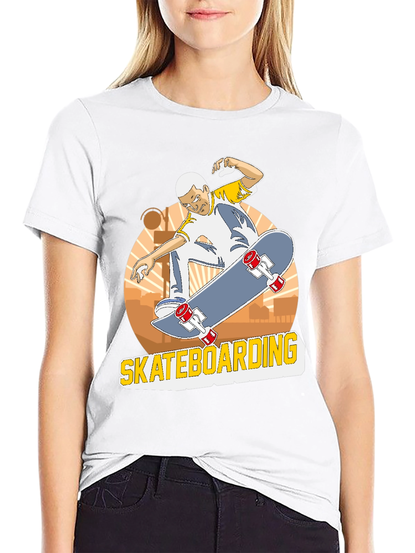 Camiseta Negra Skateboarding Hombre