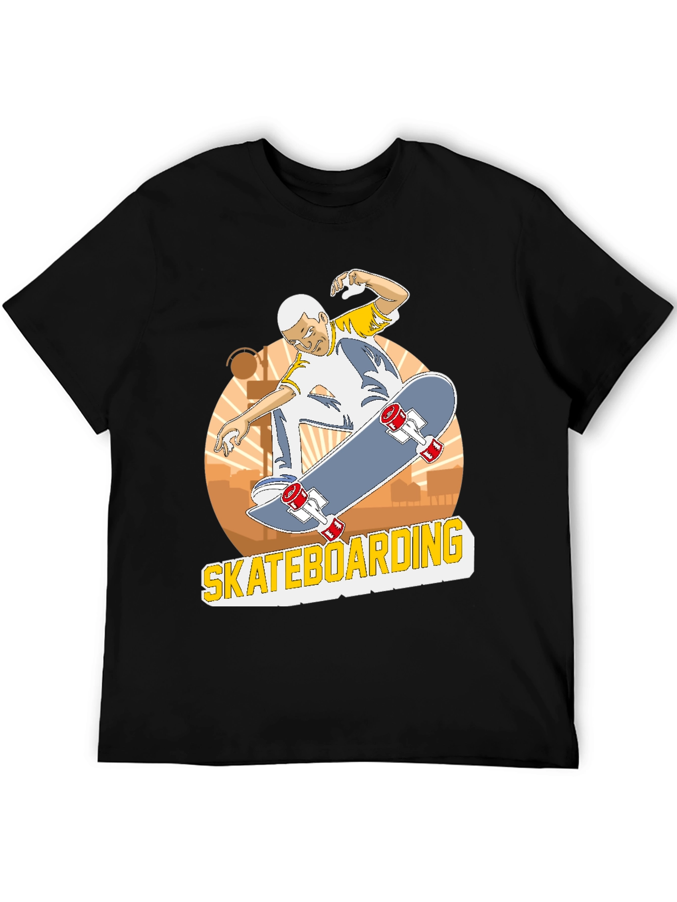 Camiseta Negra Skateboarding Hombre