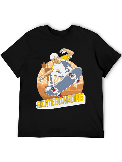 Camiseta Negra Skateboarding Hombre