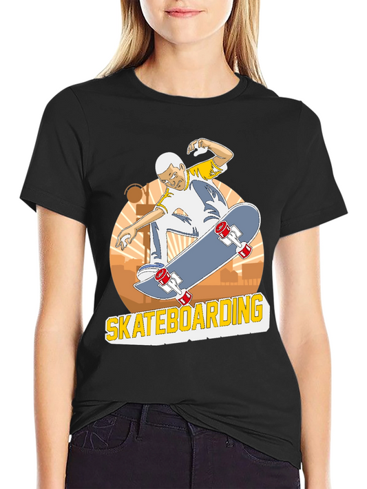 Camiseta Negra Skateboarding Hombre