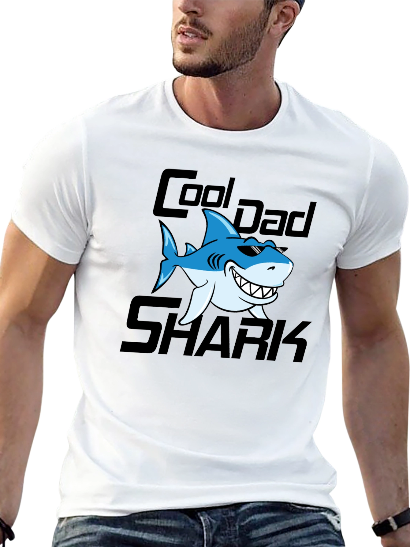 Camiseta Hombre Cool Dad Shark - Diseño Divertido