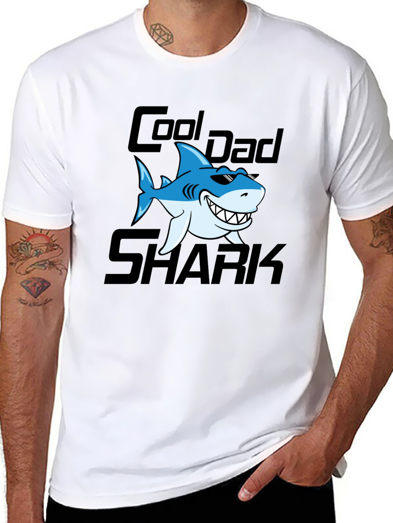 Camiseta Hombre Cool Dad Shark - Diseño Divertido