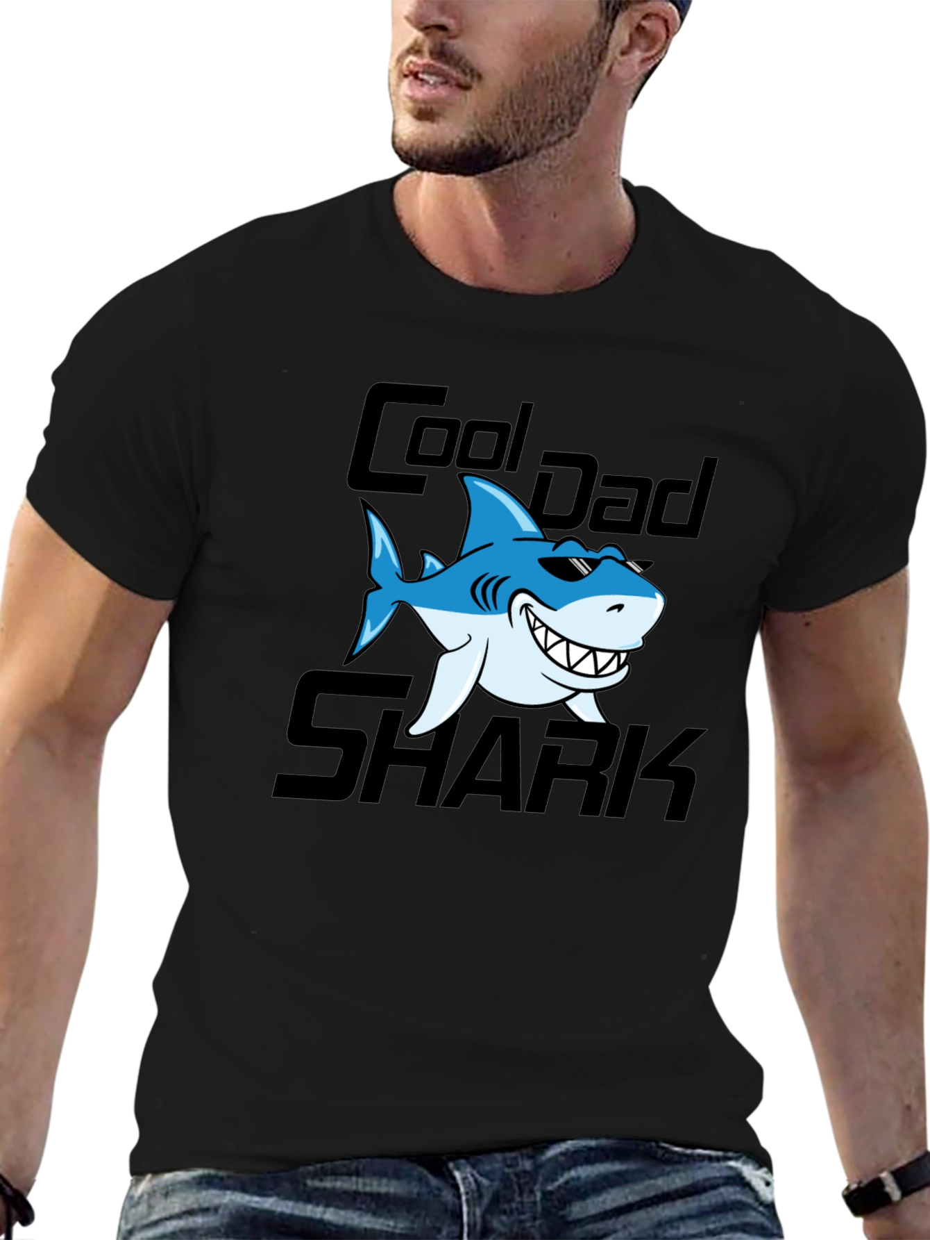Camiseta Hombre Cool Dad Shark - Diseño Divertido
