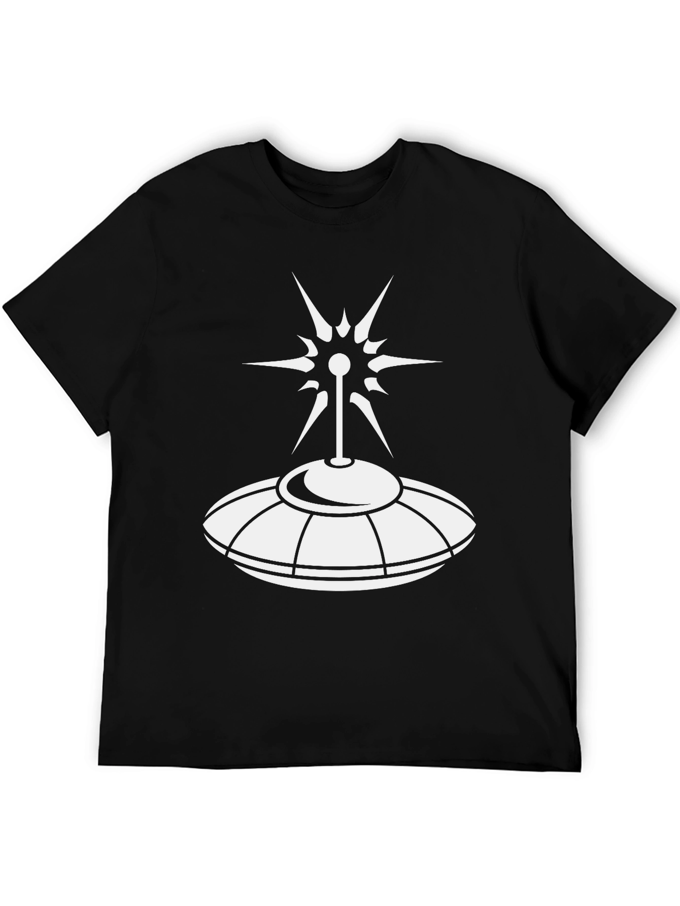Camiseta Negra OVNI: Diseño Espacial Único