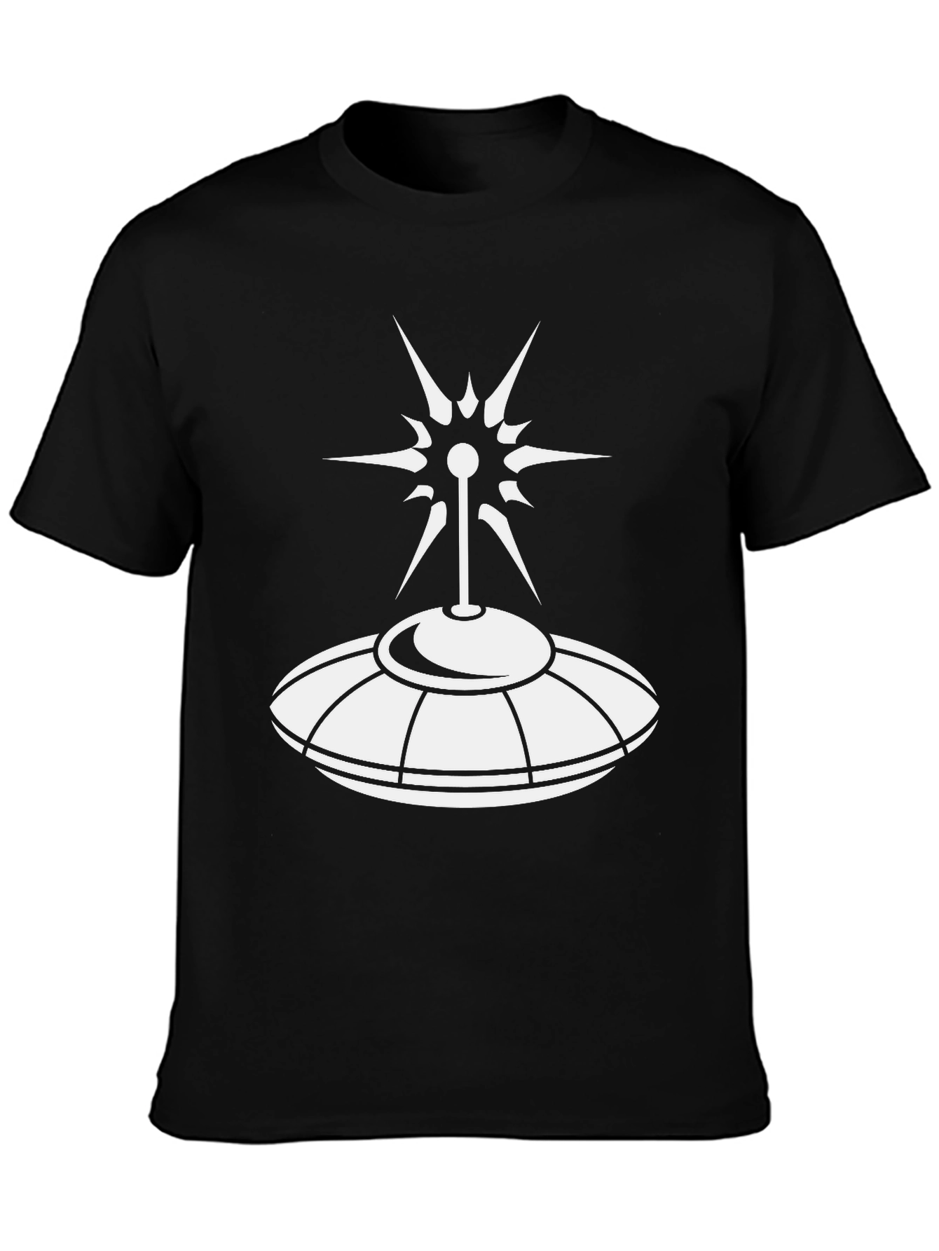 Camiseta Negra OVNI: Diseño Espacial Único