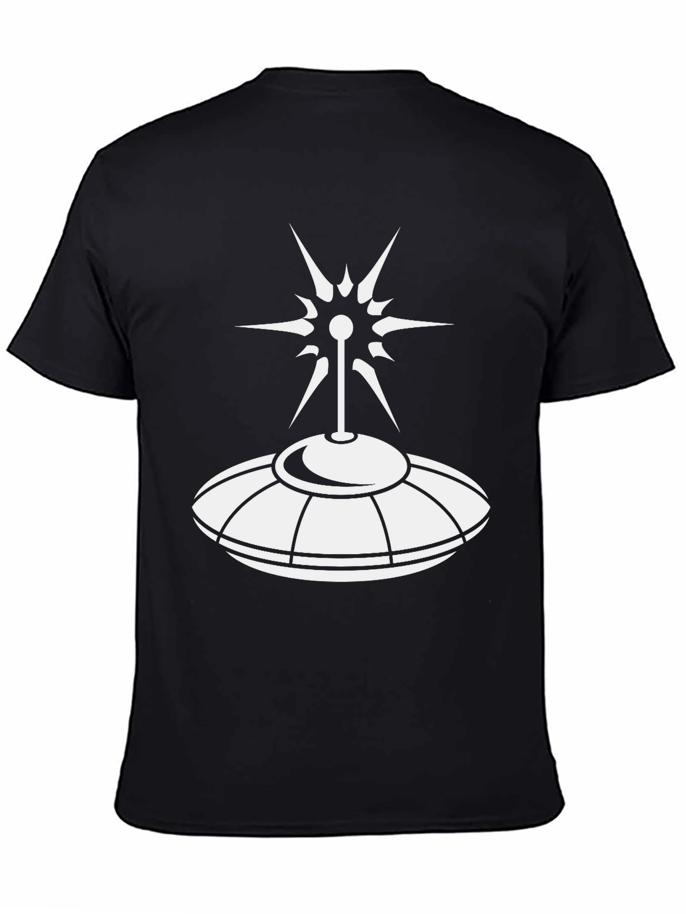 Camiseta Negra OVNI: Diseño Espacial Único