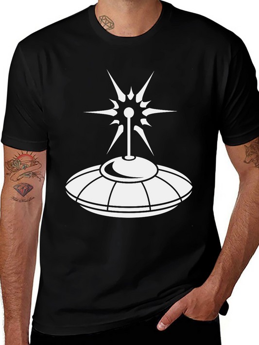 Camiseta Negra OVNI: Diseño Espacial Único