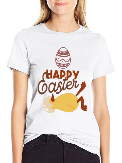 Camiseta Negra con Diseño de Pascua Divertido