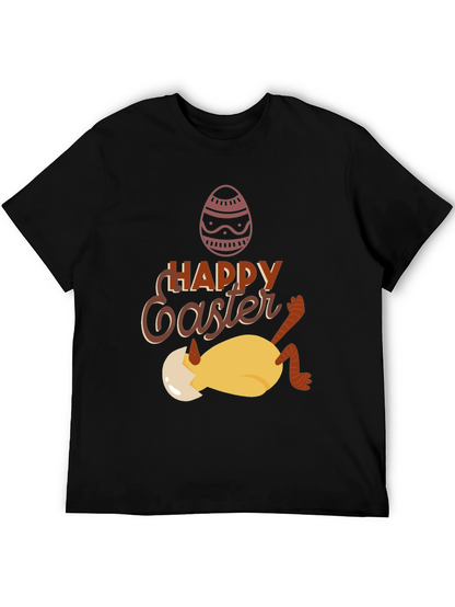 Camiseta Negra con Diseño de Pascua Divertido
