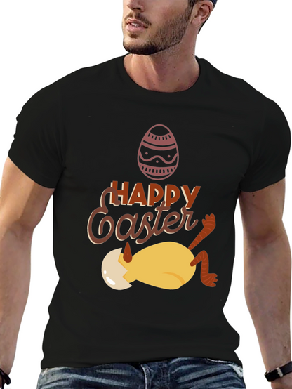 Camiseta Negra con Diseño de Pascua Divertido