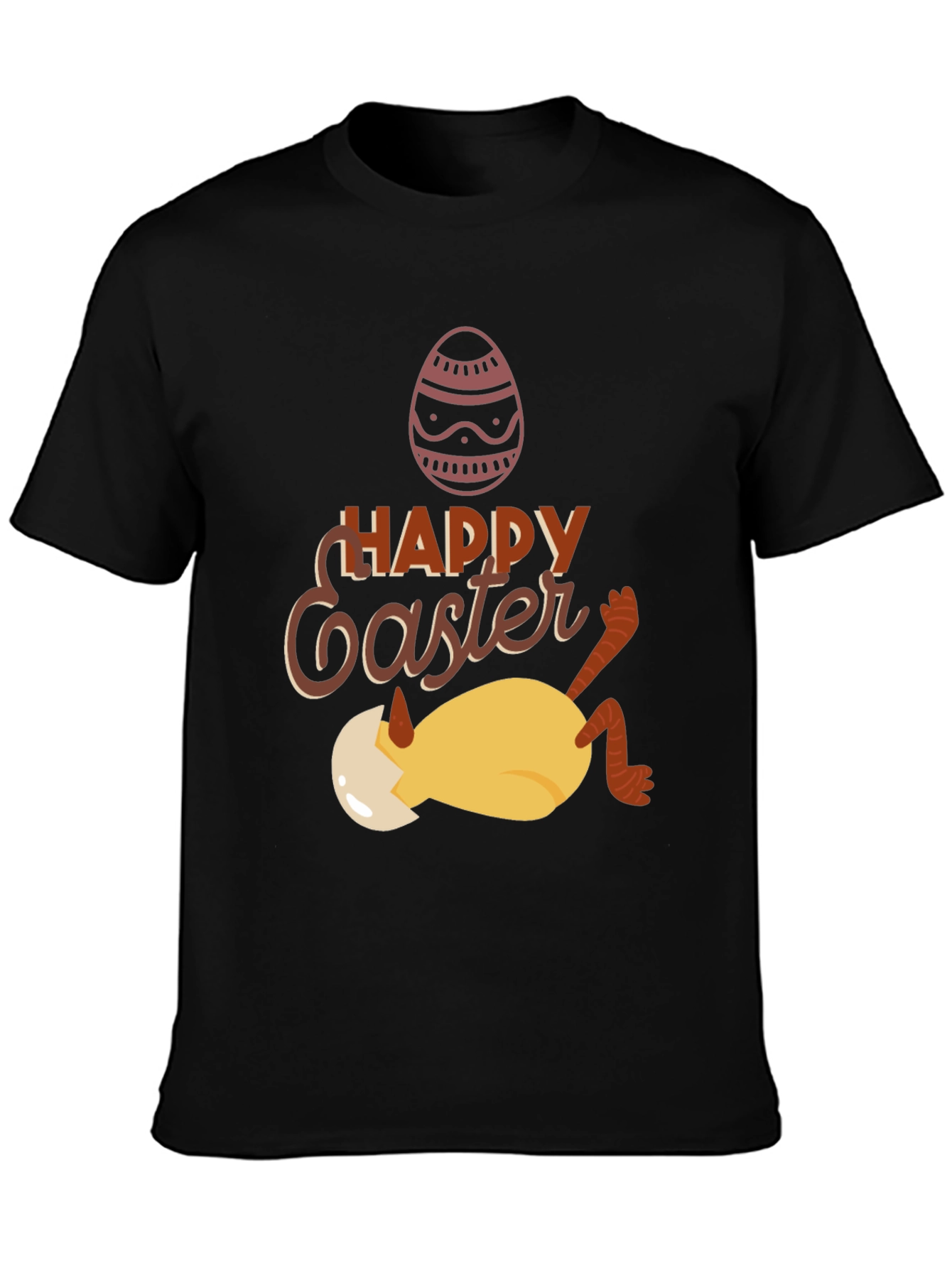 Camiseta Negra con Diseño de Pascua Divertido
