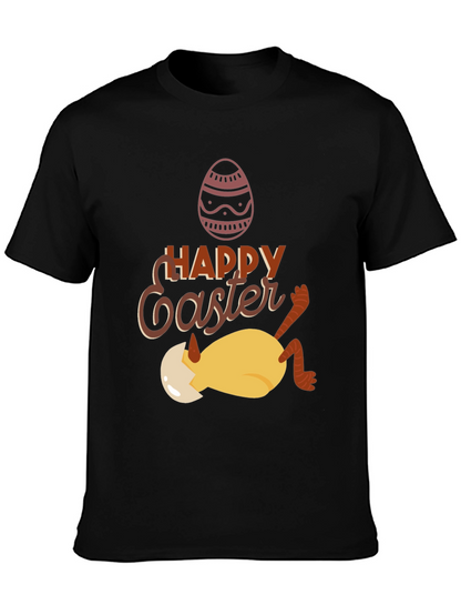 Camiseta Negra con Diseño de Pascua Divertido