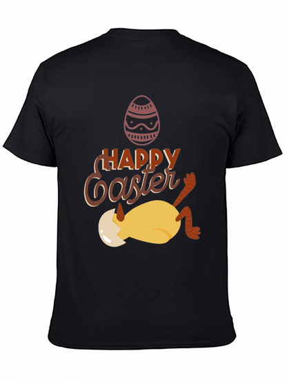 Camiseta Negra con Diseño de Pascua Divertido