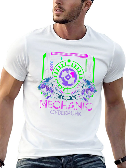 Camiseta Negra Mechanic Cyberpunk