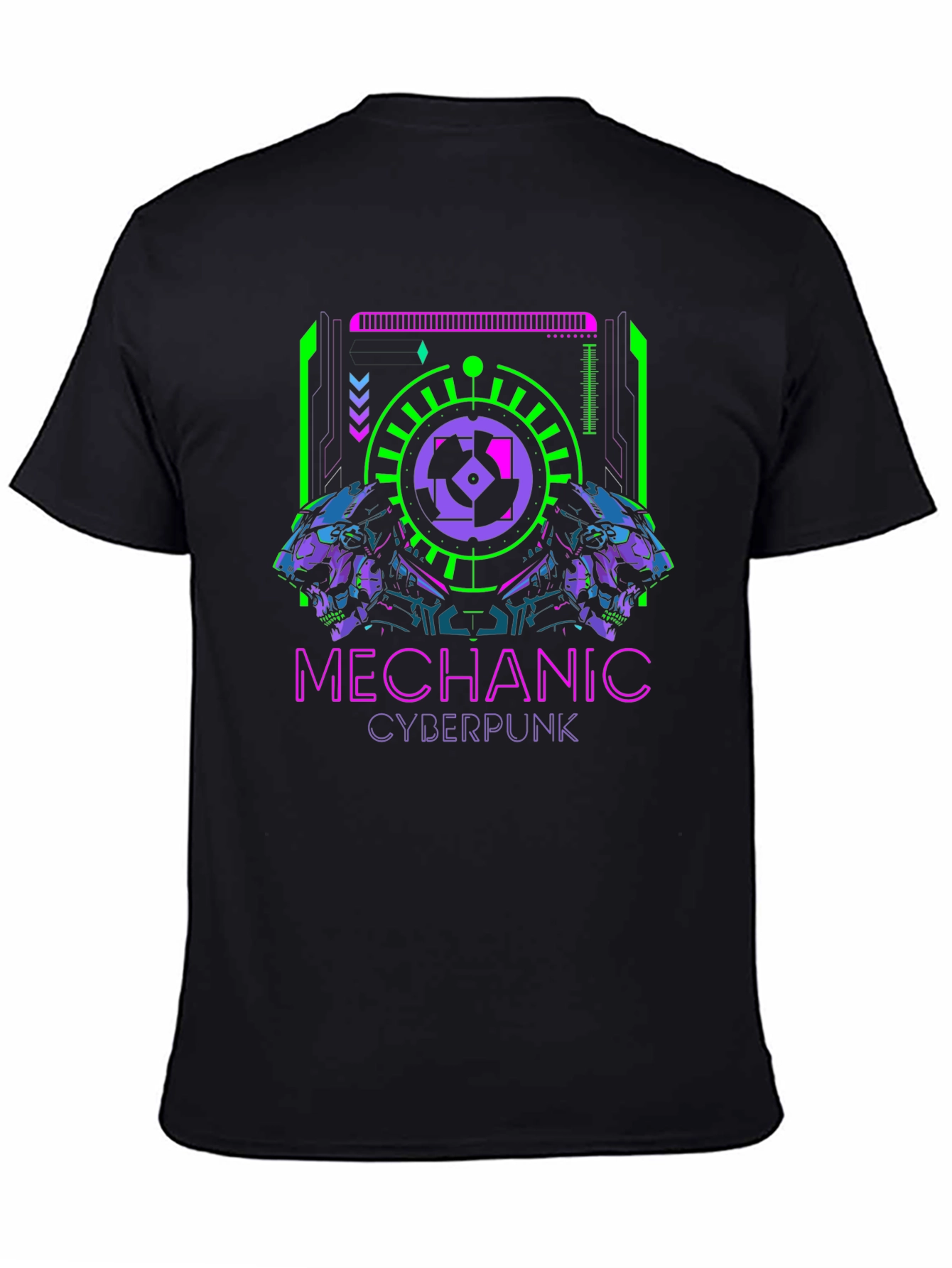 Camiseta Negra Mechanic Cyberpunk