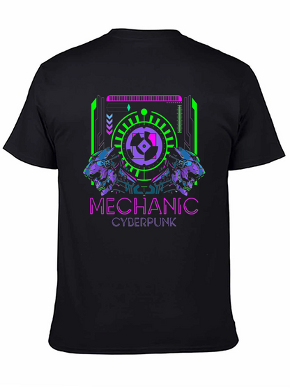 Camiseta Negra Mechanic Cyberpunk