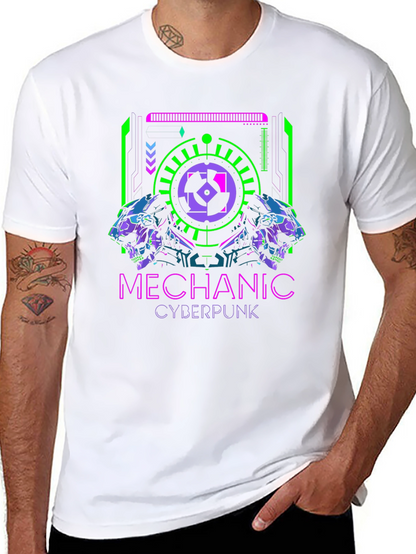 Camiseta Negra Mechanic Cyberpunk