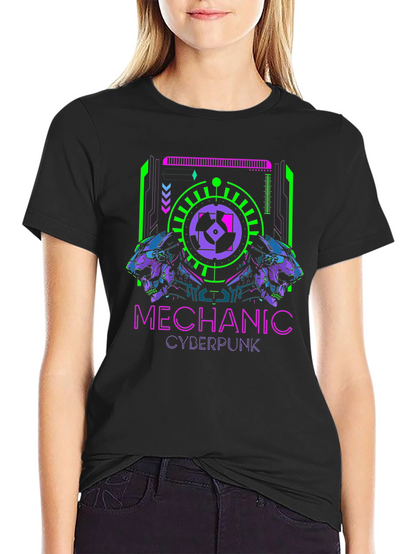 Camiseta Negra Mechanic Cyberpunk