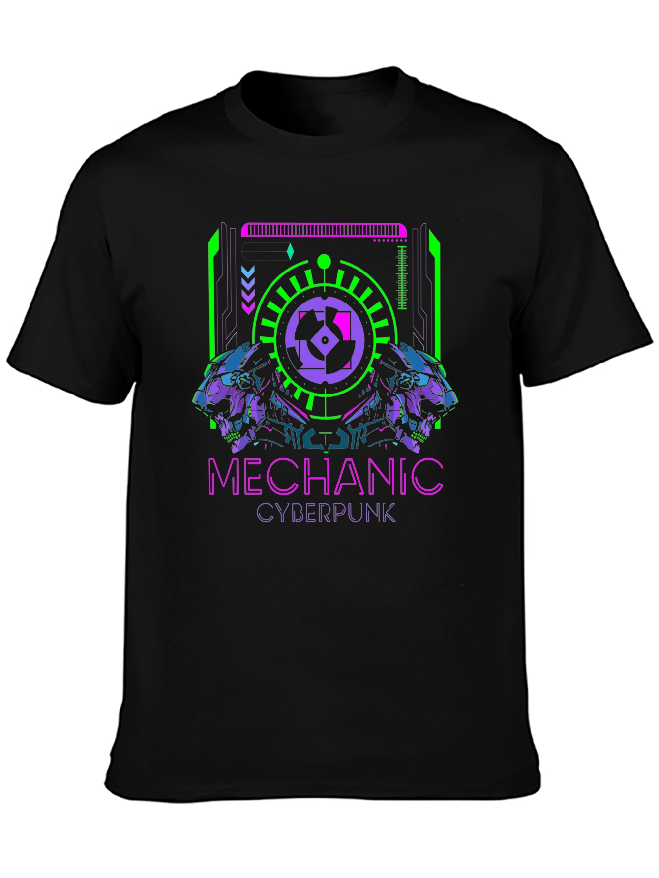 Camiseta Negra Mechanic Cyberpunk
