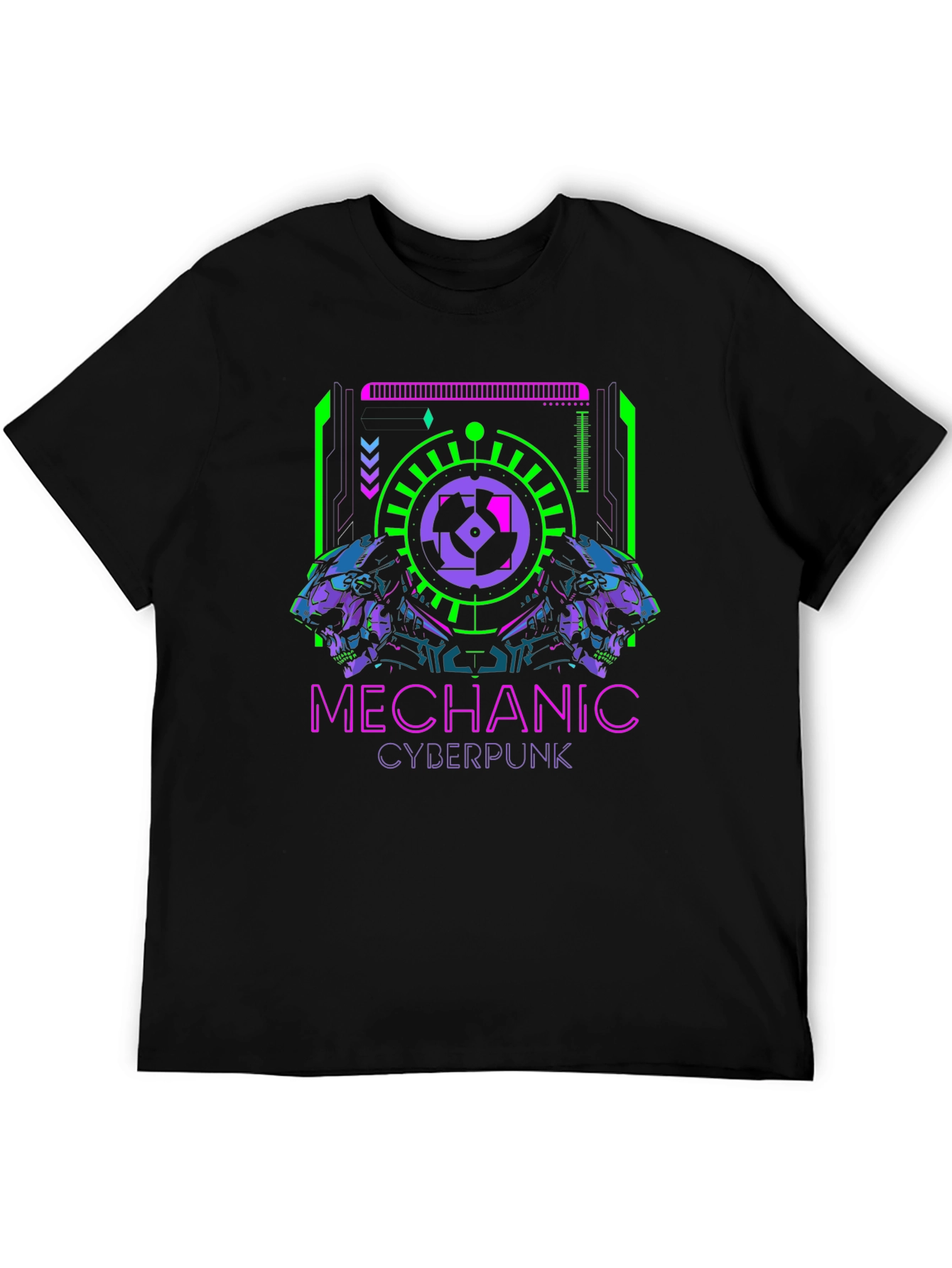 Camiseta Negra Mechanic Cyberpunk