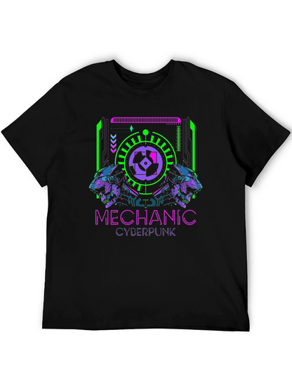 Camiseta Negra Mechanic Cyberpunk