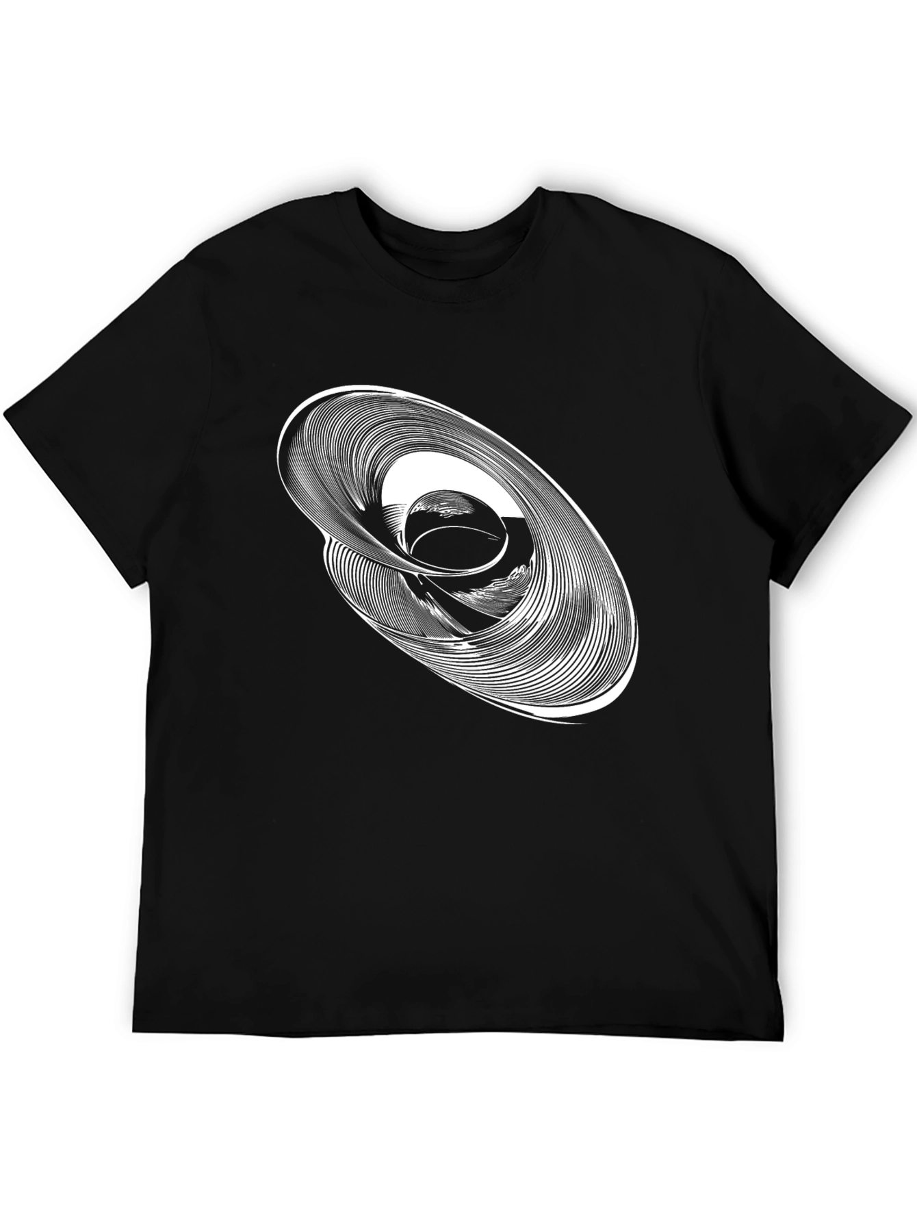 Camiseta Negra con Diseño Abstracto