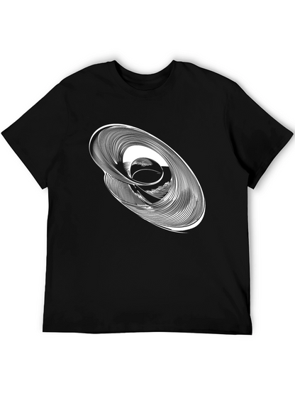 Camiseta Negra con Diseño Abstracto