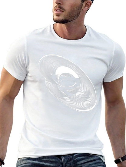 Camiseta Negra con Diseño Abstracto