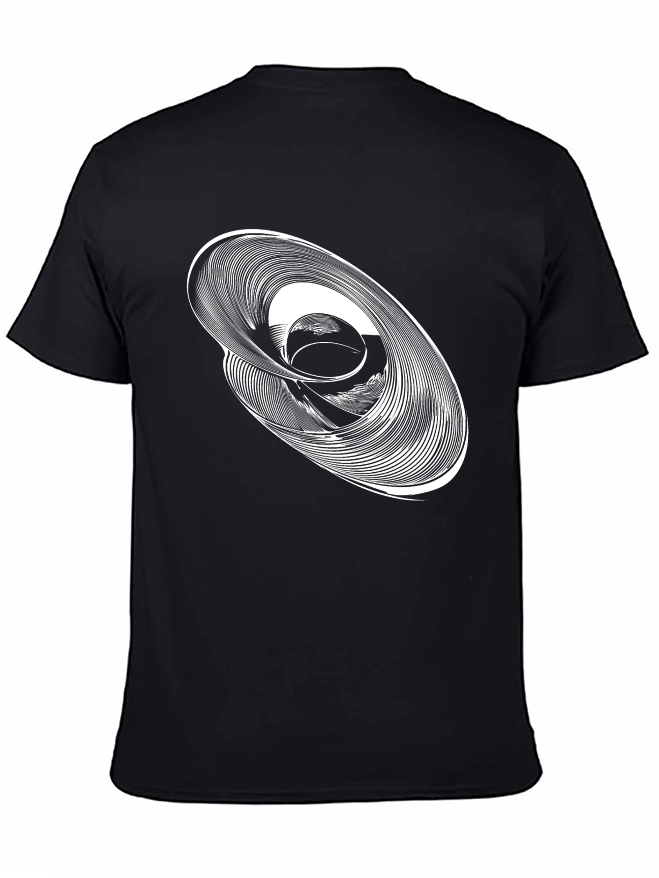 Camiseta Negra con Diseño Abstracto