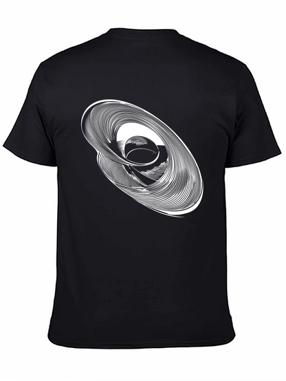 Camiseta Negra con Diseño Abstracto