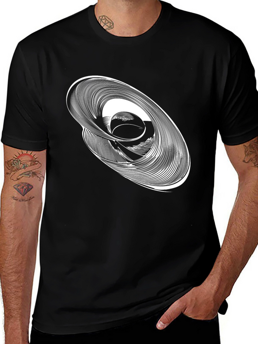 Camiseta Negra con Diseño Abstracto