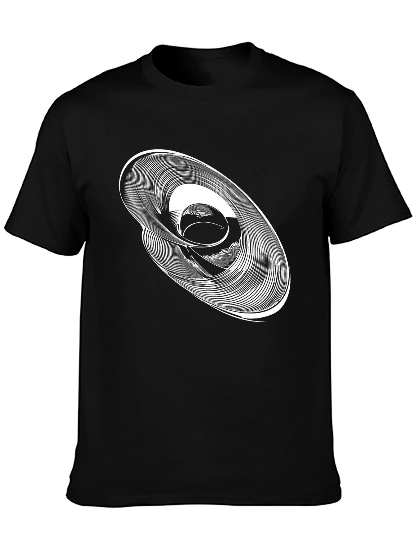 Camiseta Negra con Diseño Abstracto