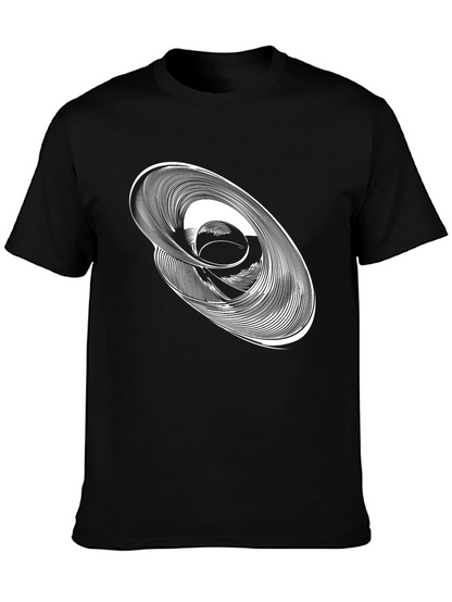 Camiseta Negra con Diseño Abstracto