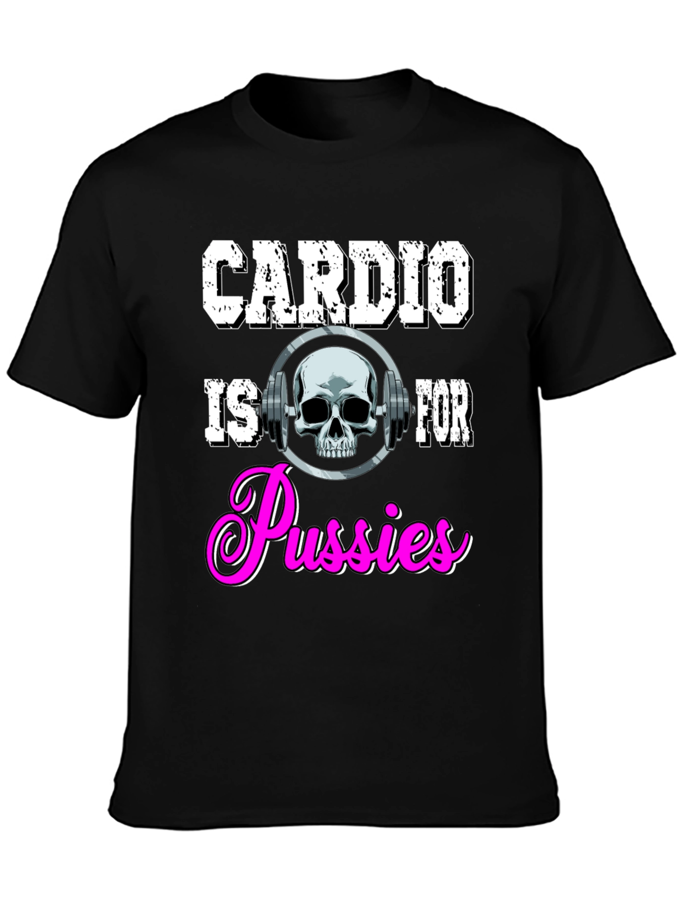 Camiseta Negra con Diseño de Gimnasio para Hombre
