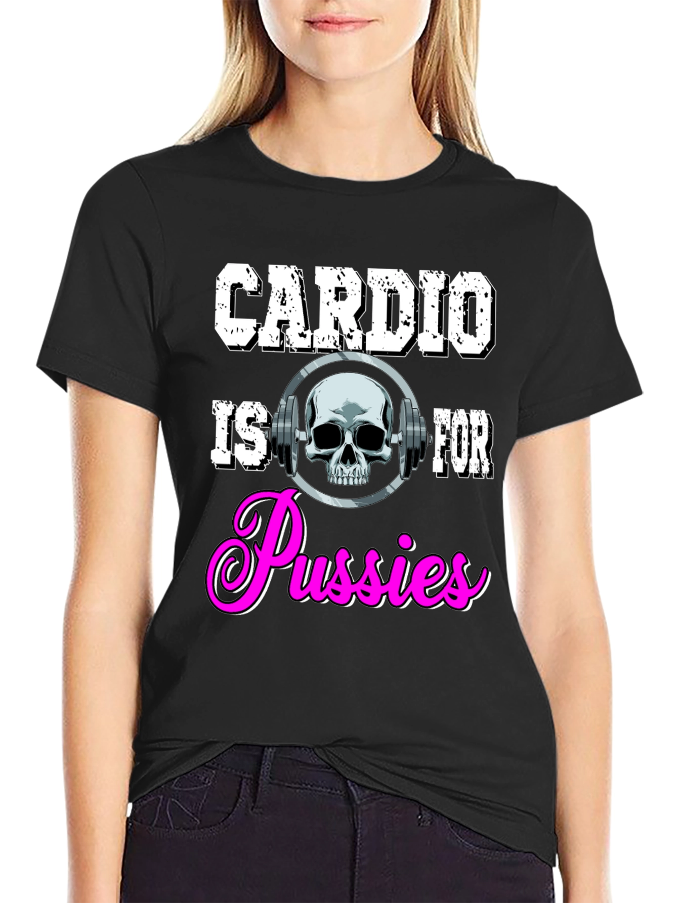 Camiseta Negra con Diseño de Gimnasio para Hombre