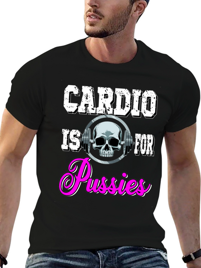 Camiseta Negra con Diseño de Gimnasio para Hombre
