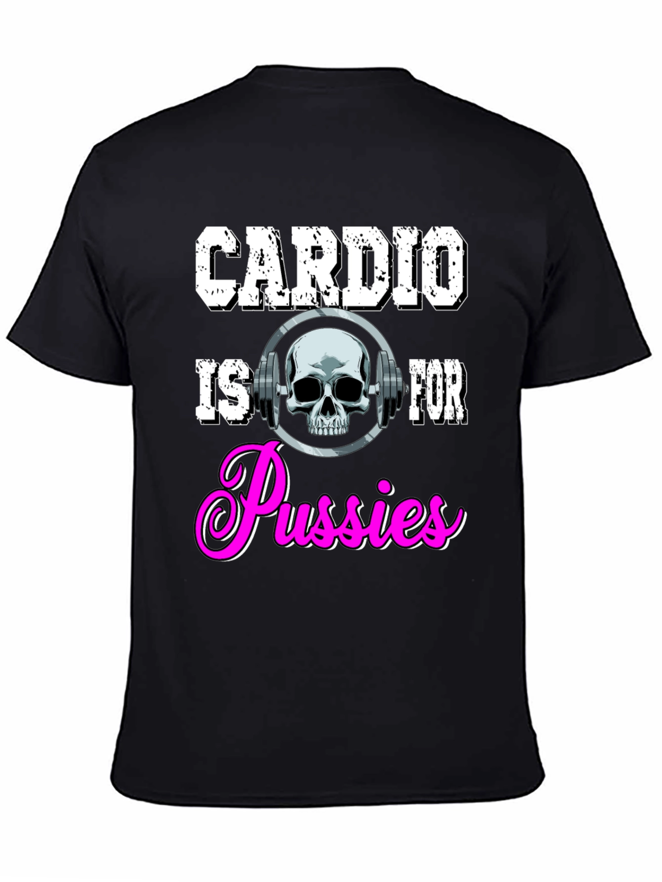 Camiseta Negra con Diseño de Gimnasio para Hombre