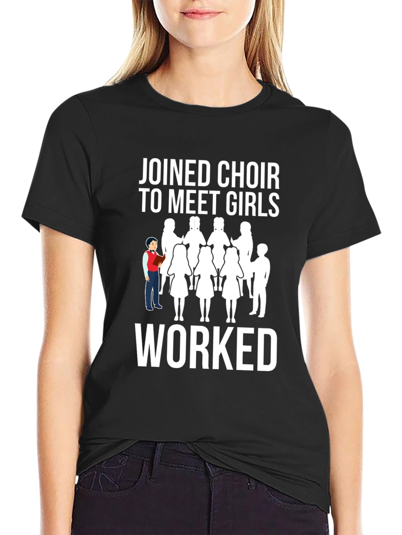 Camiseta Negra: Coro para Conocer Chicas