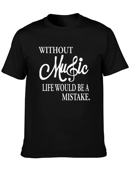 Camiseta Negra con Frase Musical Inspiradora