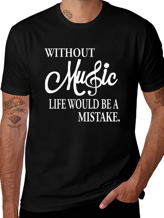 Camiseta Negra con Frase Musical Inspiradora