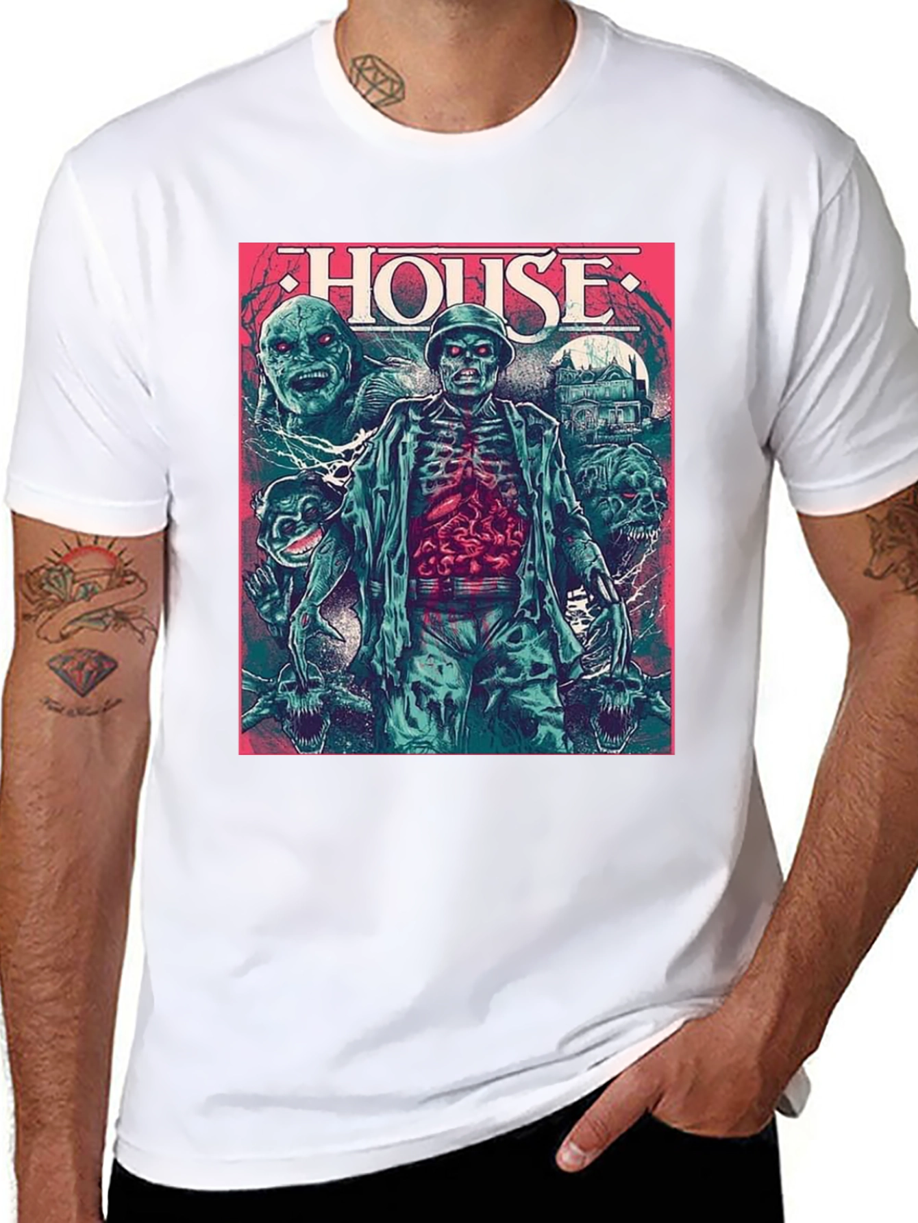 Camiseta Negra HOUSE Horror Clásico