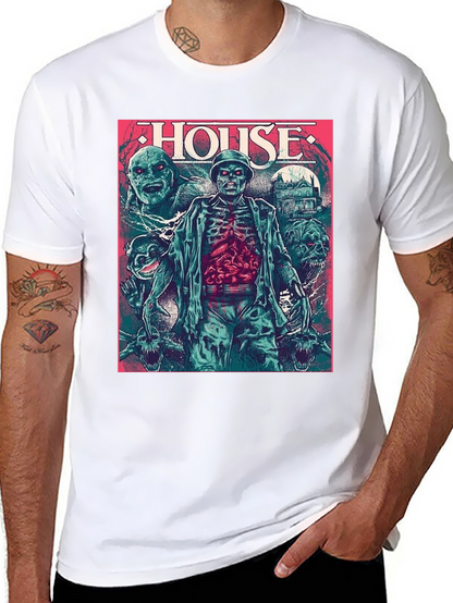 Camiseta Negra HOUSE Horror Clásico