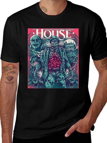 Camiseta Negra HOUSE Horror Clásico
