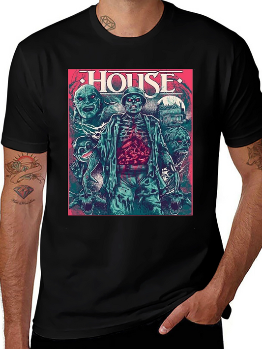 Camiseta Negra HOUSE Horror Clásico