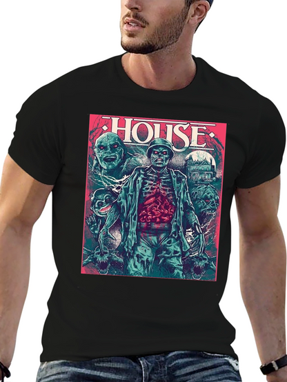 Camiseta Negra HOUSE Horror Clásico