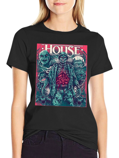 Camiseta Negra HOUSE Horror Clásico