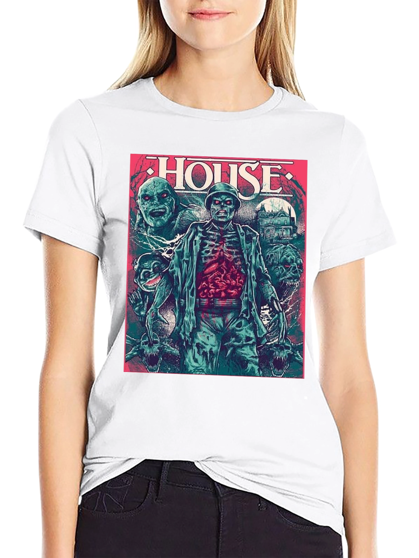 Camiseta Negra HOUSE Horror Clásico